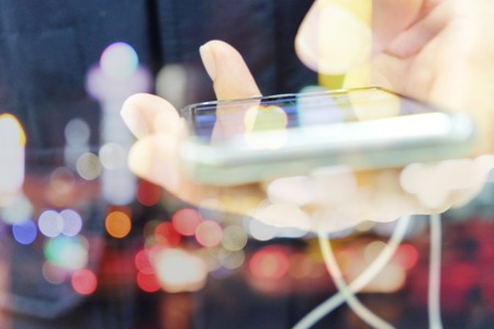 close up image of people using smart phone,Communication conceptの写真素材