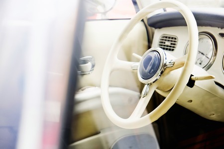 detail of vintage car interiorの写真素材
