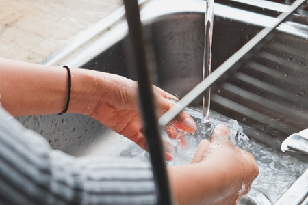 housework, Close up image of washing dishes backgroundの写真素材