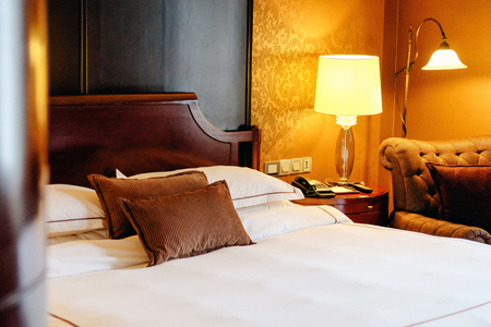 Interior of a Contemporary Bedroomの写真素材