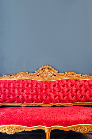 Detail of Luxurious antique red sofaの写真素材