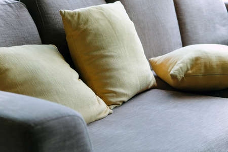 Cushion on sofa, Living Room Detailの写真素材