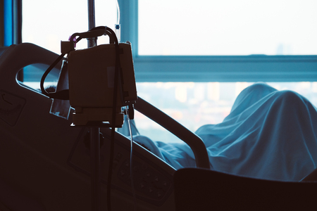 image of infusion pump with Elderly patients in hospital bed,Medical Careの写真素材