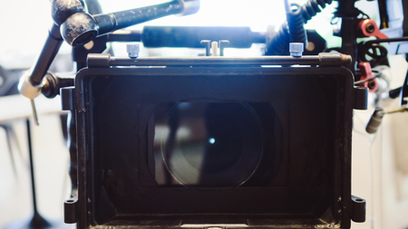 Detail of Professional camera equipment,Film production crewの写真素材