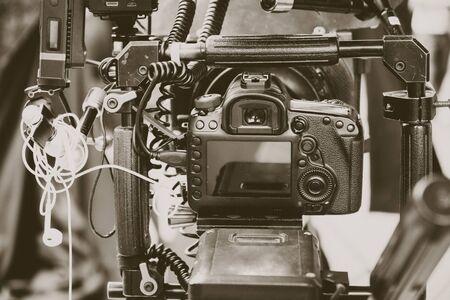 Professional camera equipment,Film production crewの写真素材