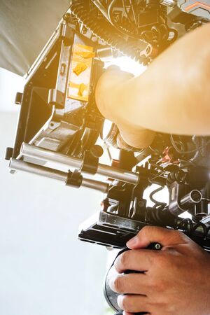 Filming with professional camera background