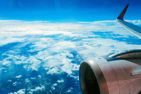 View from an airplane window background