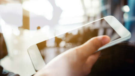 Social distancing, Rows of empty chairs in an airport's departure area marked with symbols regarding social distancing protocol to prevent the spreading of novel corona virus, COVID-19 in Thailandの写真素材