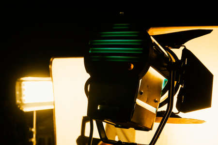 image of studio lighting setup backgroundの写真素材