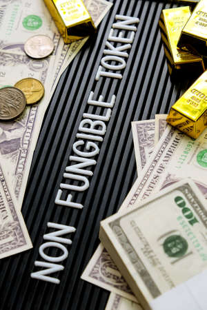 Concept image of NFT nonfungible tokens backgroundの写真素材