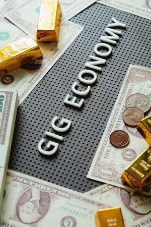 Gig Economy concept backgroundの写真素材