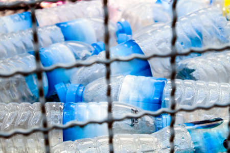Image of Plastic bottles and containers prepared for recyclingの写真素材