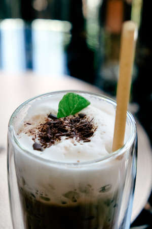 Close up image of Chocolate milkの写真素材