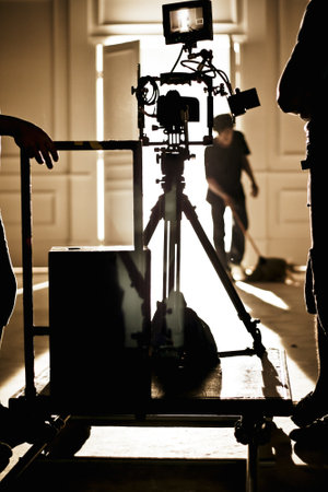 detail of professional camera equipment, film production studioの写真素材