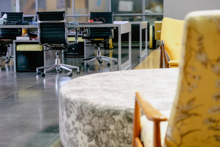 Office desk, image of modern office interior background. An idea of modern workspace and coworking space, modern lifestyle,Gig Economyの写真素材