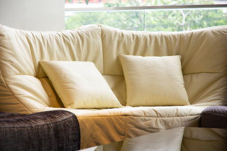Soft cushion in sofa,living roomの写真素材