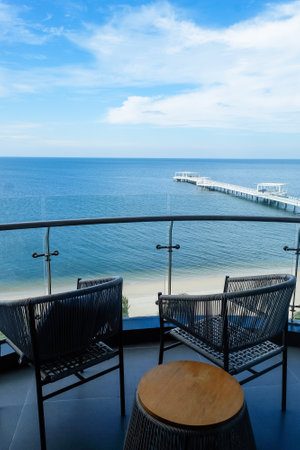 image of Tropical Seaview Through Window