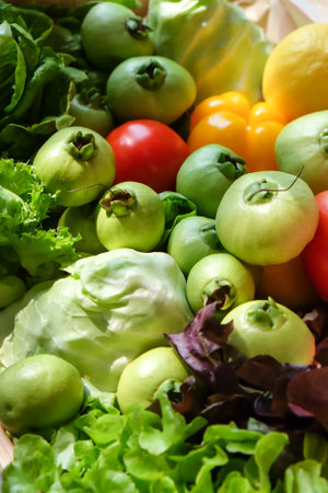 Vegetables background. Healthy food background. Fresh vegetable background.の写真素材