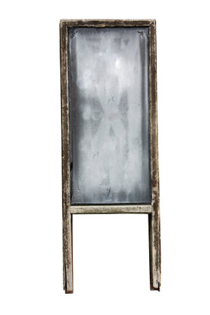 Old wooden sign on white backgroundの写真素材