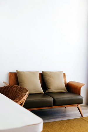 Sofa and pillow decoration in living room interiorの写真素材