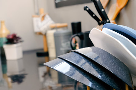 Detail image of Kitchen utensils on the table in a modern kitchen.の写真素材