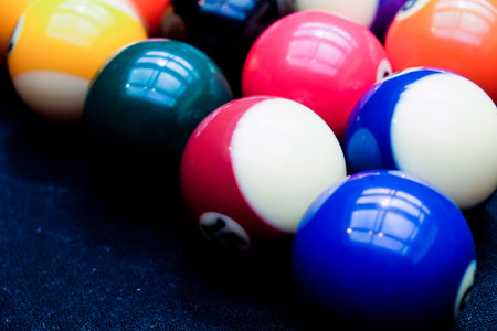 Billiard balls on the table, close-up