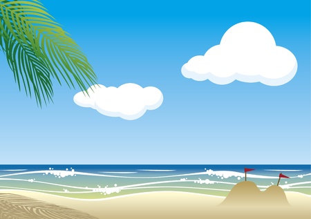  beach background のイラスト素材