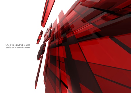 abstract touch screen interface Red glass background