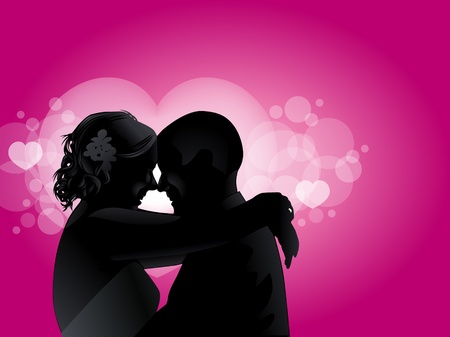 silhouette love couplesのイラスト素材