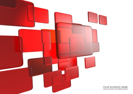 abstract touch screen interface Red glass backgroundの写真素材