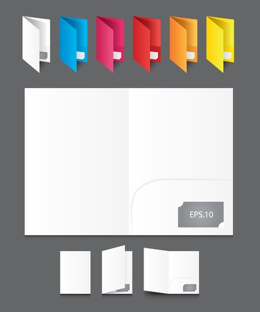 White Blank Folders with iconのイラスト素材