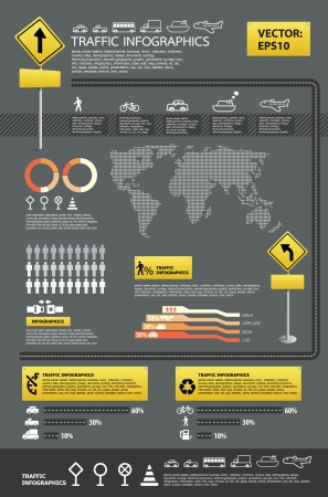 infographic vector traffic setのイラスト素材