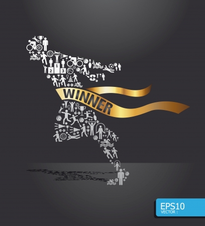 icons sports  concept with ribbonのイラスト素材