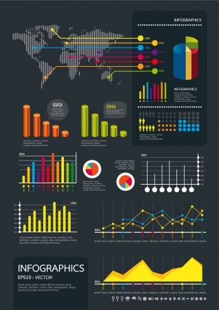 infographics set and Information Graphics のイラスト素材
