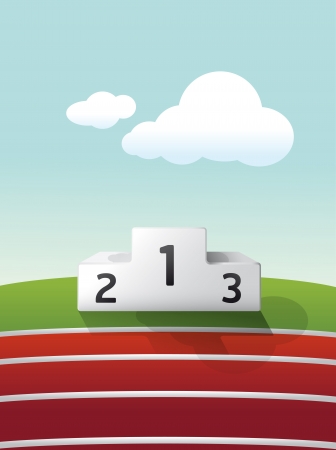 podium sport on grass and track running のイラスト素材