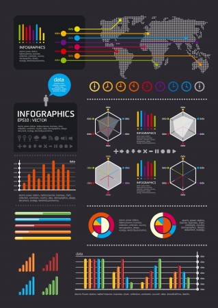 infographics set and Information Graphics vectorのイラスト素材