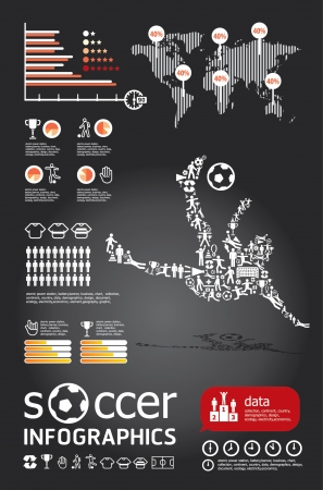socker infographic vectorのイラスト素材