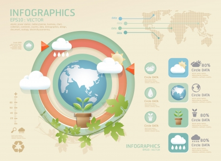 infographic eco Modern soft color Design template   can be used for infographics   numbered banners   graphic or website layout vectorのイラスト素材