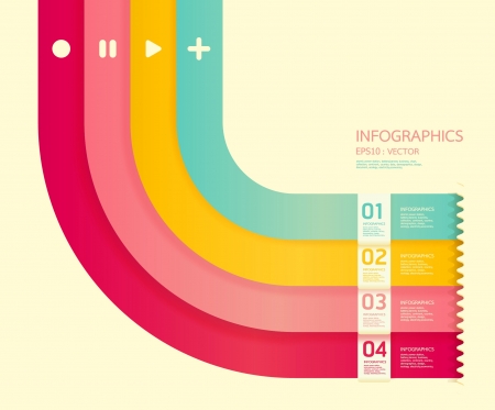 Modern soft color Design template    can be used for infographics   numbered banners   horizontal cutout lines   graphic or website layout vectorのイラスト素材