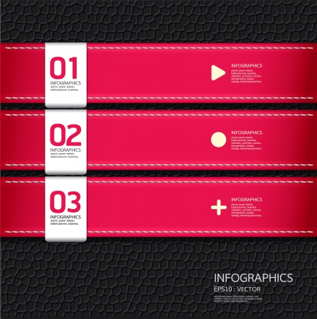 Leather pink color Design template    can be used for infographics   numbered banners   horizontal cutout lines   graphic or website layout vectorのイラスト素材