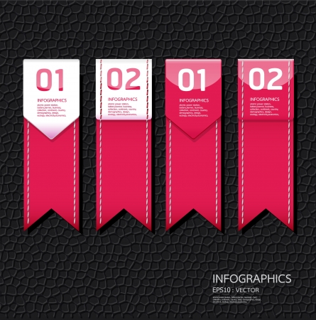 Leather pink color Design template   can be used for infographics   numbered banners   horizontal cutout lines   graphic or website layout のイラスト素材