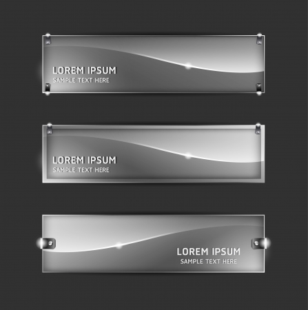 Collection abstract glass banner design Horizontalのイラスト素材
