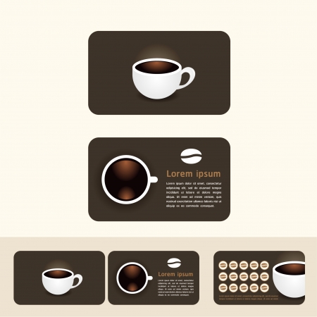 coffee business cards, discount and promotional cardsのイラスト素材