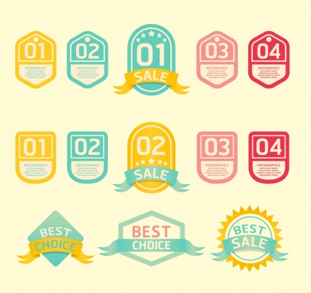 Modern soft color  Design labelのイラスト素材