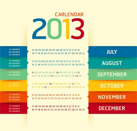 2013 calendar modern soft colorのイラスト素材
