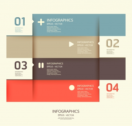 Modern Design template / can be used for infographics / numbered banners / horizontal cutout lines / graphic or website layout のイラスト素材