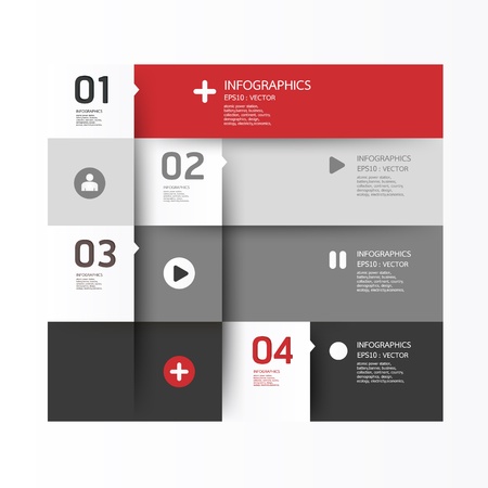 Modern Design template   can be used for infographics   numbered banners   horizontal cutout lines   graphic or website layout  のイラスト素材