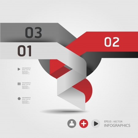 Modern Design template   can be used for infographics   numbered banners   horizontal cutout lines   graphic or website layout  のイラスト素材
