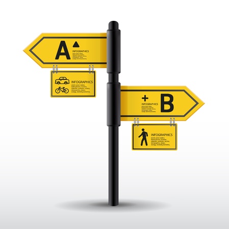 Modern road sign Design template   can be used for infographics   sign banners   horizontal cutout lines   graphic or website layoutのイラスト素材