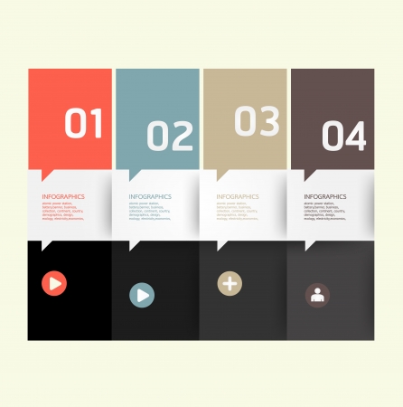 Modern Design template   can be used for infographics   numbered banners   horizontal cutout lines   graphic or website layout のイラスト素材
